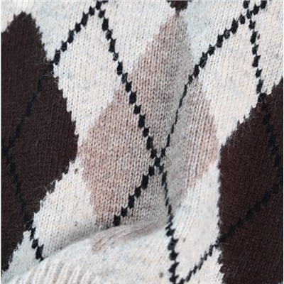 Свитер из шерстяной смеси с цветочным узором и ромбовидными полосками MO&C*o ОРИГИНАЛ!