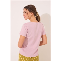 Camiseta lisa manga corta 100% algodón rosa