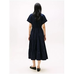 Poplin Tiered Midi Dress