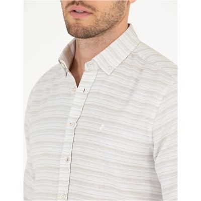 Haki Slim Fit Uzun Kollu Gömlek