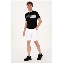 Erkek Regular Fit Bisiklet Yaka Siyah Tişört
