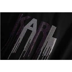 Женская футболка с лого на груди из страз Kar*l Lagerfel*d