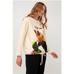 Sudadera La rana Gustavo y Piggy Teleñecos Disney - Crudo