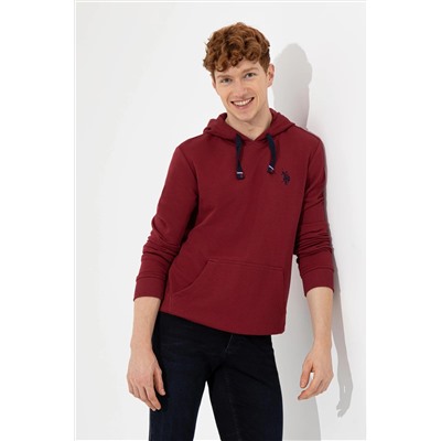 Erkek Vişne Kapüşonlu Sweatshirt