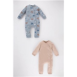 Defacto Erkek Bebek Baskılı Uzun Kollu Penye 2'li Tulum B3928A523WN