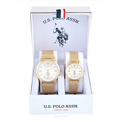 HIS AND HERS GOLD MESH STRAP WATCH SET