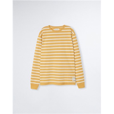 Striped Long Sleeve T-shirt, Men, Dark Yellow