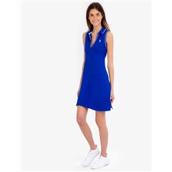 SLEEVELESS SPLIT NECK POLO DRESS