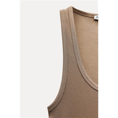 RIBBED COTTON TANK TOP