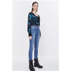 Vaquero skinny fit de tiro alto Azul claro