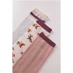 Pack 3 calcetines largos algodón perros salchichas