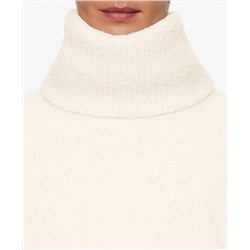 High-neck faux-shearling jumper
