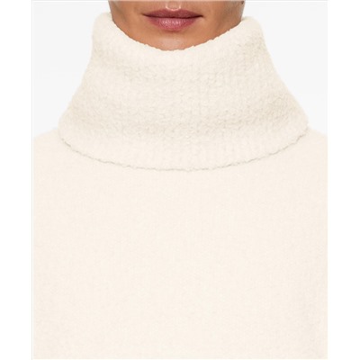 High-neck faux-shearling jumper