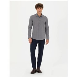 Antrasit Slim Fit Uzun Kollu Gömlek