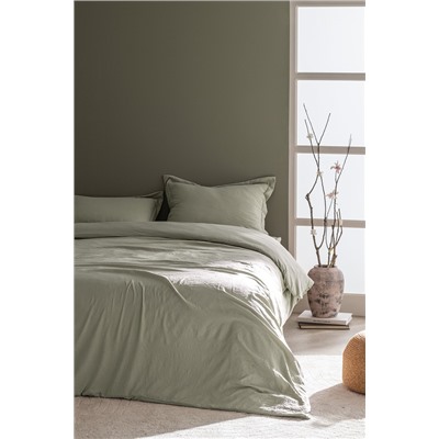 Mona Tek Kişilik Microfiber Lastikli Nevresim Takımı - Haki