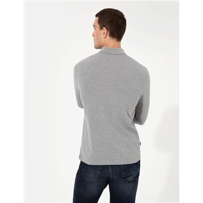 Gri Melanj Slim Fit Basic Sweatshirt