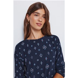 Camiseta estampada combinada