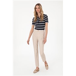 Kadın Taş Slim Flare Cropped Fit Kanvas Pantolon