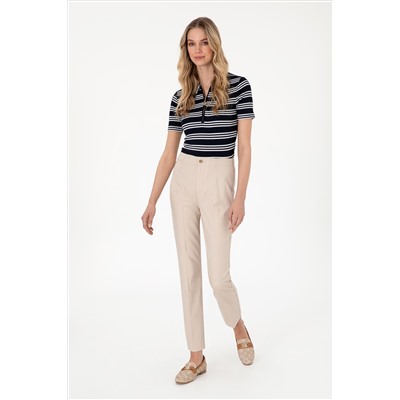 Kadın Taş Slim Flare Cropped Fit Kanvas Pantolon
