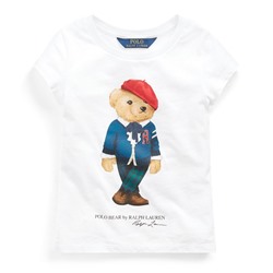 GIRLS 2-6X Cardigan Bear Cotton Tee
