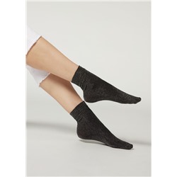 Blickdichte Damensocken mit Glitzer