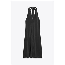 HALTER MIDI DRESS WITH TIE