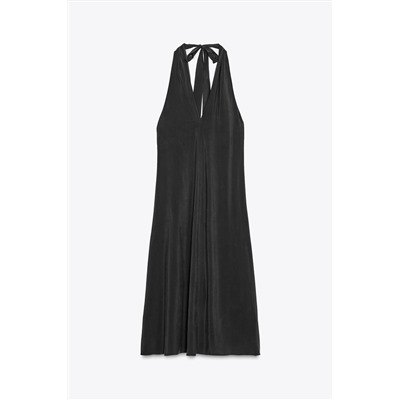 HALTER MIDI DRESS WITH TIE
