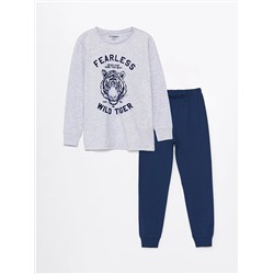 LC Waikiki Bisiklet Yaka Baskılı Uzun Kollu Erkek Çocuk Pijama Takımı, LCW Kids                                            
                                            Bisiklet Yaka Baskılı Uzun Kollu Erkek Çocuk Pijama Takımı