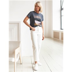 Укороченные джинсы из эластичного денима