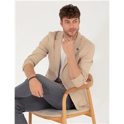 Bej Ekstra Slim Fit Blazer Ceket