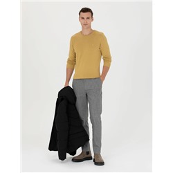 Gri Ekstra Slim Fit Çizgili Kumaş Pantolon