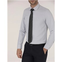 Gri Slim Fit Oxford Gömlek