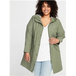 Hooded Plus-Size Anorak