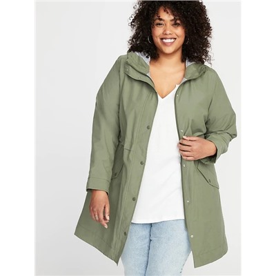 Hooded Plus-Size Anorak
