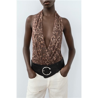 TULLE HALTER SCARF BODYSUIT