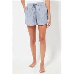 Short de pijama cintura alta - Azul claro jaspeado