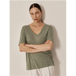 Bluse aus Leinenmischung