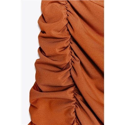 GATHERED DRAPED MAXI DRESS