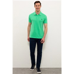 Erkek Elma Yeşili Basic Polo Yaka Tişört