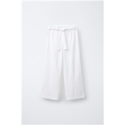 TEXTURED TROUSERS WITH BELT