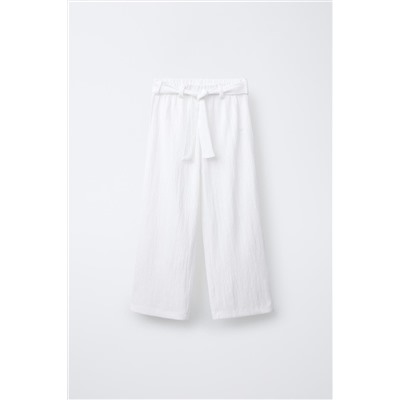 TEXTURED TROUSERS WITH BELT