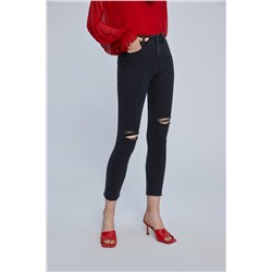 Vaquero skinny fit 7/8 Negro
