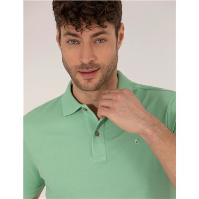 Açık Yeşil Regular Fit Polo Yaka Basic Tişört