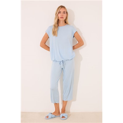 Pijama Capri viscosa brillos azul