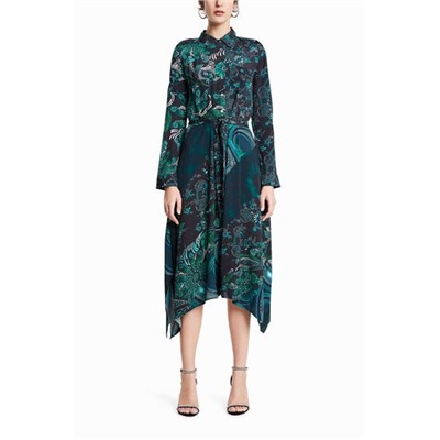 Vestido camisero midi estampado