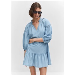 Vestido volante manga abullonada