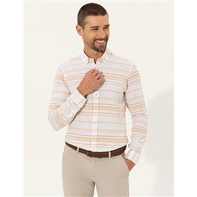 Safran Slim Fit Uzun Kollu Gömlek