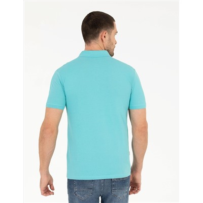 Açık Mavi Slim Fit Polo Yaka Basic Tişört