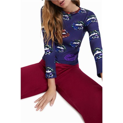 Camiseta canalé escote espalda