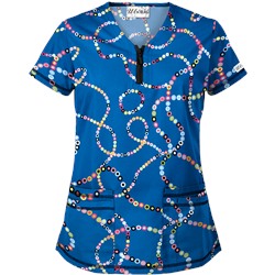 UA Life Saver Royal Print Scrub Top
